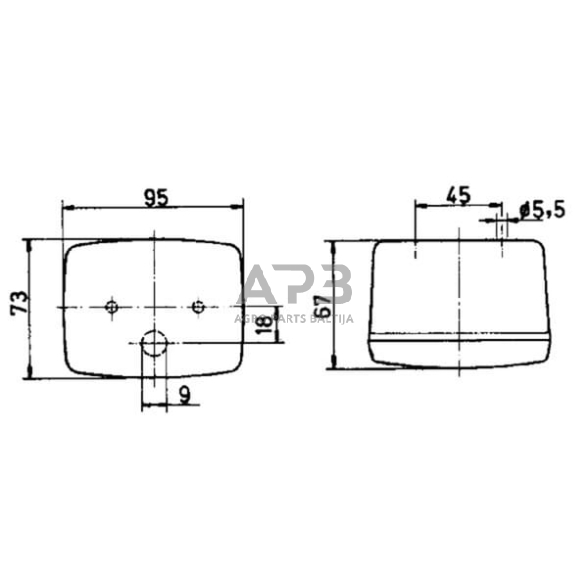 Priešrūkinis žibintas 12V, 95x67x73mm, Jokon 133003000 1