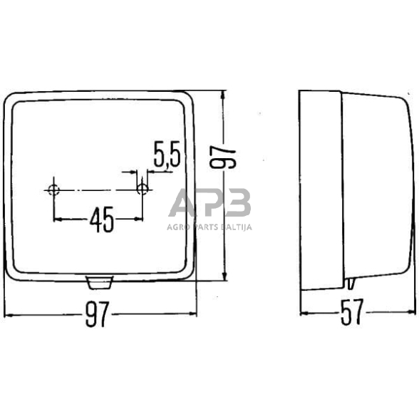 Priešrūkinis žibintas 12V, 97x57x97mm, Hella 2NE003315011 6