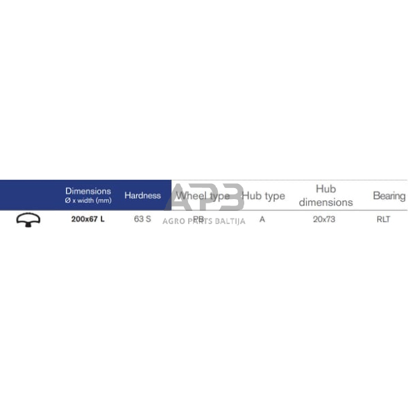 Pusiau pneumatinis ratukas Farmflex SPW20067K 1