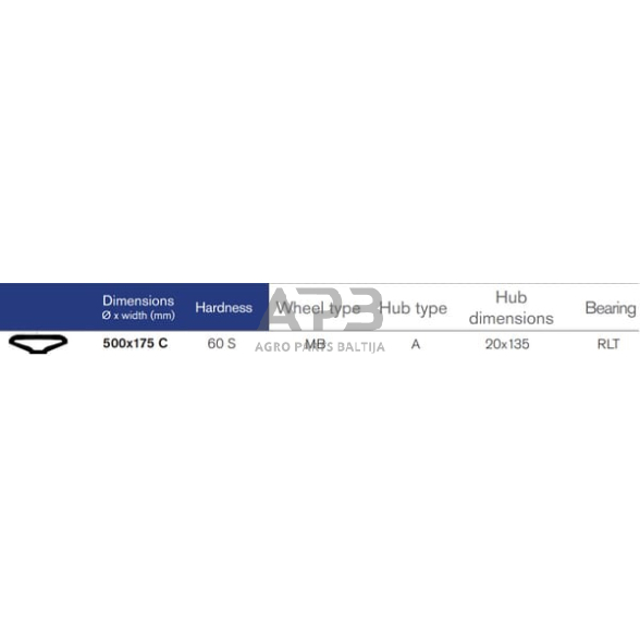 Pusiau pneumatinis ratukas Farmflex SPW500175K 1