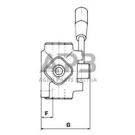 Rankinis eigos vožtuvas 4 prievadų A-Jungtis 1/2", DH104A 4