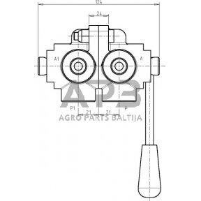 Rankinis eigos vožtuvas 6 prievadų L-Jungtis 3/8", DH056B