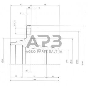 Rato ašies stebulė 6xM18x1,5 ADR 61L6NA002