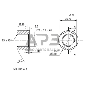 Rato veržlė M20x1.5 X435511130000N