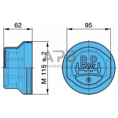 Rato stebulės dangtelis M115x2 BPW 0321223090 1