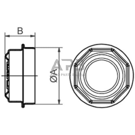 Rato stebulės dangtelis M115x2 BPW 0321223090 2