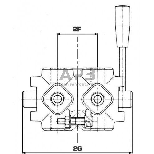 Rankinis eigos vožtuvas 8 prievadų D-Jungtis 3/8", DH058A 3