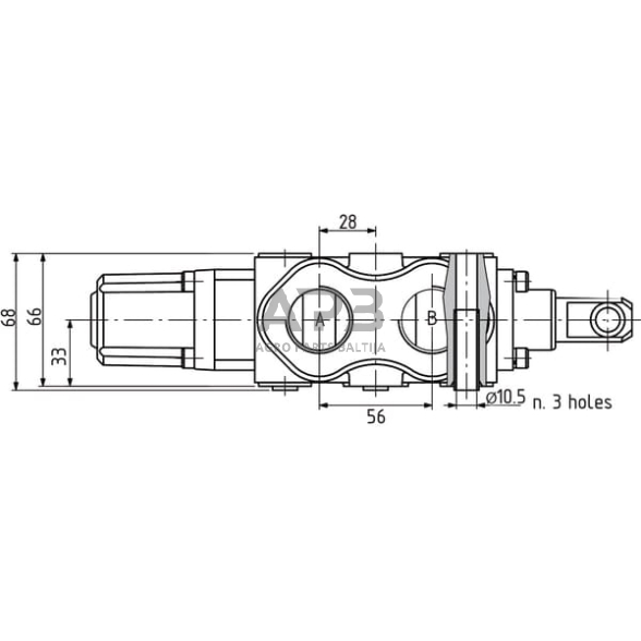 Rankinis eigos vožtuvas 3 prievadų DF25/3A-12L, DF253001 3