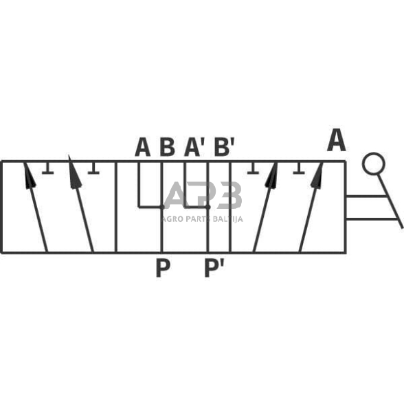 Rankinis eigos vožtuvas 6 prievadų T-Jungtis 1/2", DH106A 1