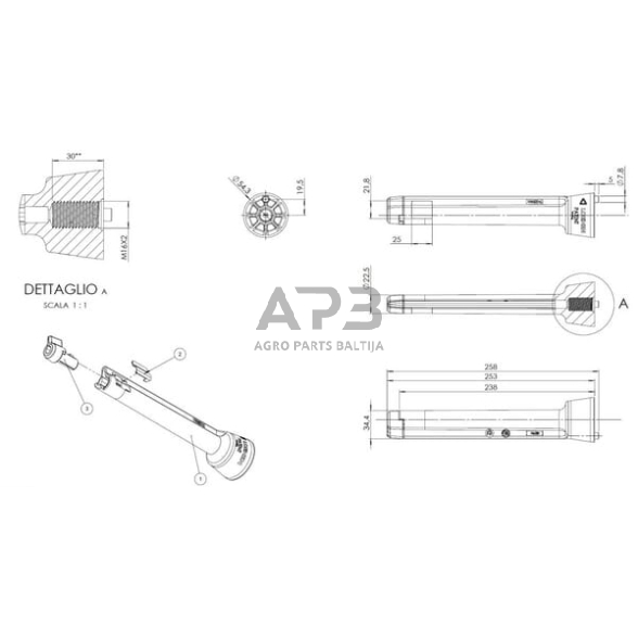 Ratų trinkelės atrama Lokhen Klok® E53, 600250300 3