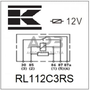 Relė 12V, 5 kontaktų RL112C3RS 2