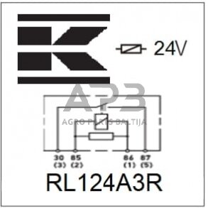 Relė 24V, 4 kontaktų RL124A3R 2