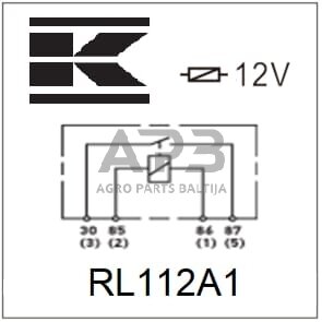 Relė 12V, 4 kontaktų RL112A1 2