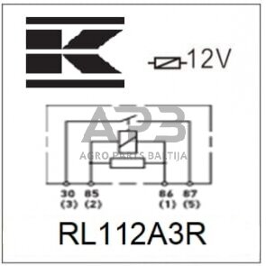 Relė 12V, 4 kontaktų RL112A3R 2