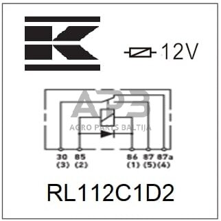 Relė 12V, 5 kontaktų RL112C1D2 2