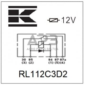 Relė 12V, 5 kontaktų RL112C3D2 2