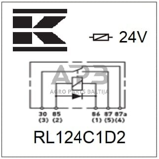 Relė 24V 5 kontaktų RL124C1D2 2