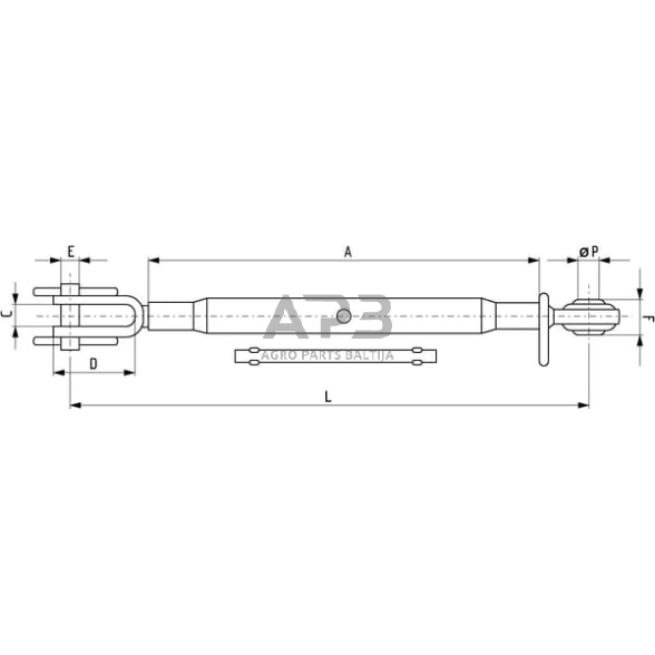 Reguliuojama apatinė traukės rankena 380,00 mm Z824380 1