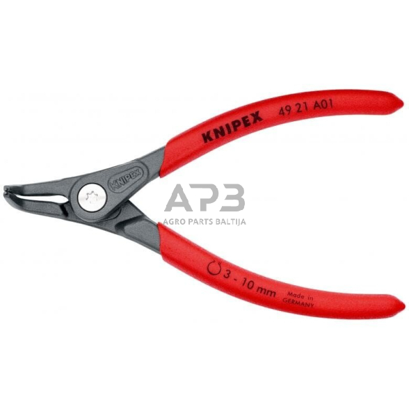 Replės išoriniams žiedams. Lenktos 130mm (Ø3-10mm) KNIPEX