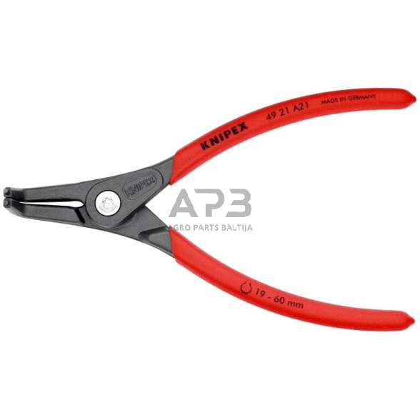 Replės išoriniams žiedams. Lenktos 165mm (Ø19-60mm) KNIPEX