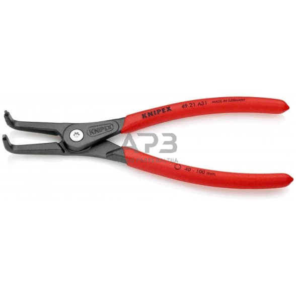 Replės išoriniams žiedams. Lenktos 210mm (Ø40-100mm) KNIPEX 1