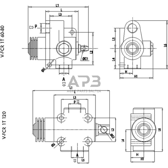 Ribinis vožtuvas V-FCR 1T G1/2", C056V0826 3