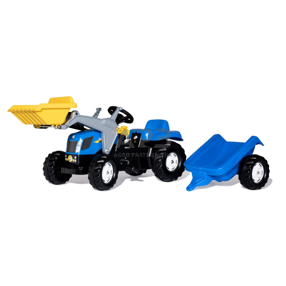 Rolly Toys New Holland T7040 traktorius su pedalais ir priekaba, 023929