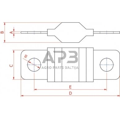 Saugiklis juostinis 32V, 100A, 41.1mm Hella 8JS742901051 5