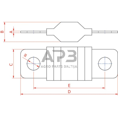 Saugiklis juostinis 32V, 50A, 41.1mm Hella 8JS742901011 5