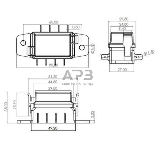 Saugiklio dėžutė 4 kontaktų 32V, 15A (ATO/ATC), 8x6.3mm FB10004KR 2