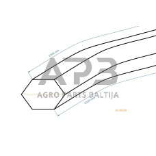 Šešiabriaunis pjaunamosios diržas Sunline RTH 155/105, RTH 155/105 H pjaunamosios plotis 41 ( 105 cm ) AA92 12,5x2339mm Li, 12,5x2390mm La