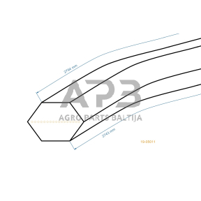 Šešiabriaunis pjaunamosios diržas Husqvarna CTH2038, CTH2238, LT2114CA, LZ12597RB, LZ145H97, LZ145H97RBK AA108 pjaunamosios plotis 38 ( 97 cm) 12,5x2743mm Li, 12,5x2794mm La