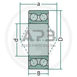 SKF dvieilis rutulinis guolis 3204 2RS 1