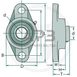 SKF guolių mazgas korpusinis guolis FYTB 25 TF 1