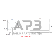 Šliaužiklis hidraul. keltuvui PL-4.0-2B / 2D. Atsarginė dalis