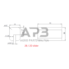 Šliaužiklis hidraul. keltuvui PL-4.0-2B / 2D. Atsarginė dalis