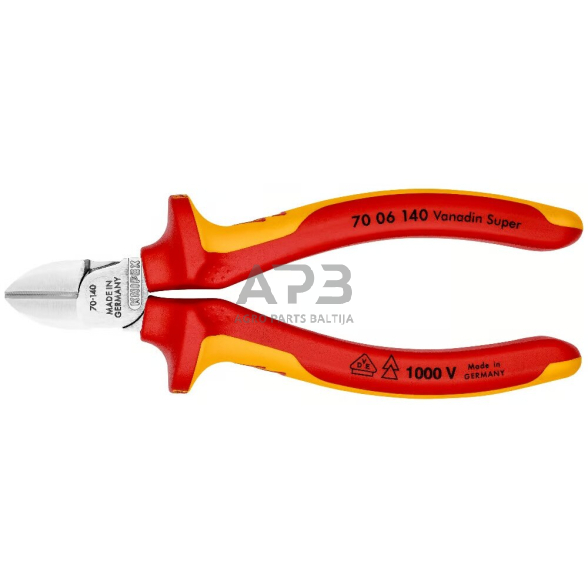 Šoninio kirpimo replės elektrikui 140mm (1000V) KNIPEX