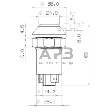 Spaudžiamas jungiklis Pneutron 11100040PN 4