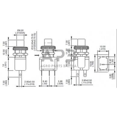 Spaudžiamas jungiklis APEM 4731 2