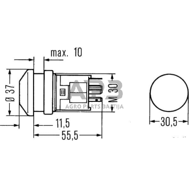 Spaudžiamas jungiklis Hella 12V 6HF003916011 3