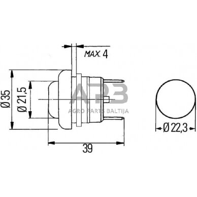 Spaudžiamas jungiklis Hella Ø22.3mm 6JF001571041 3