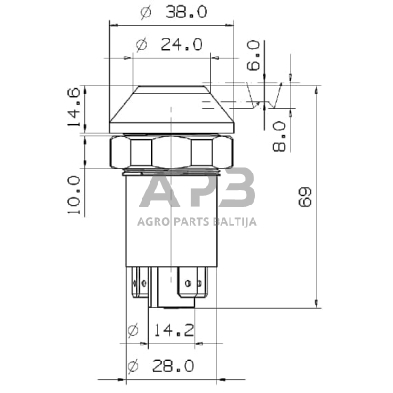 Spaudžiamas jungiklis Pneutron 11165100PN 5