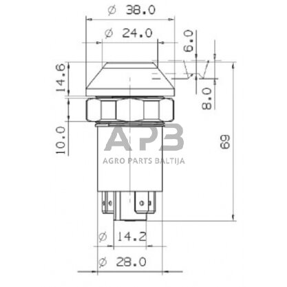 Spaudžiamas jungiklis Pneutron 11100080PN 4