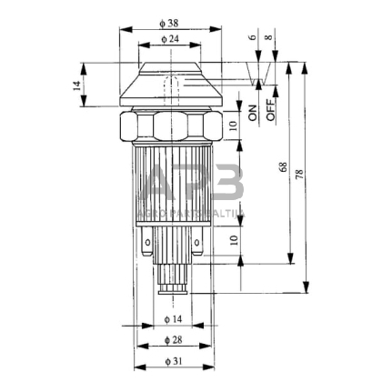 Spaudžiamas jungiklis Pneutron 11100040PN 6