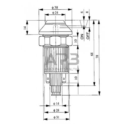 Spaudžiamas jungiklis Pneutron 11100240PN 6