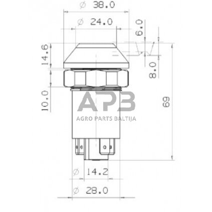 Spaudžiamas jungiklis Pneutron 11100090PN 5