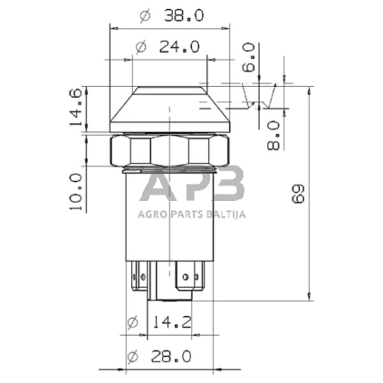 Spaudžiamas jungiklis Pneutron 11110790PN 5