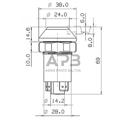 Spaudžiamas jungiklis Pneutron 11110430PN 5