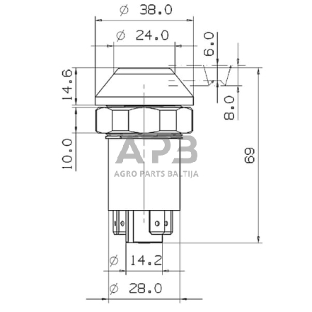 Spaudžiamas jungiklis Pneutron 4WD 11100160PN 5