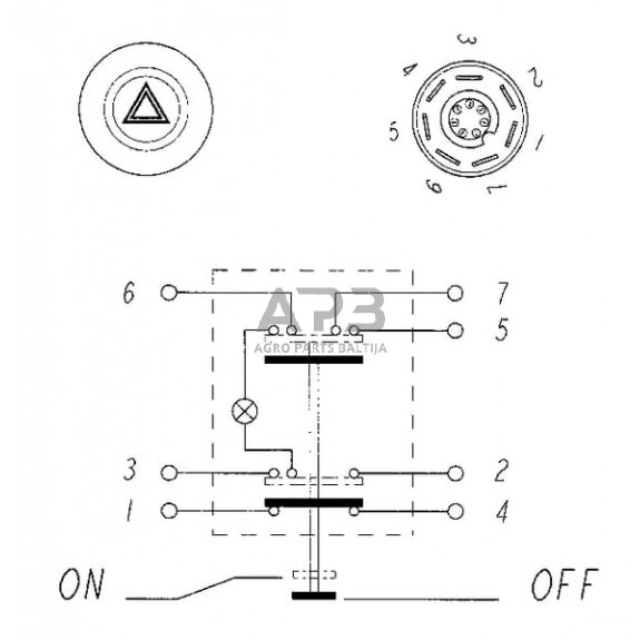 Spaudžiamas jungiklis Pneutron 11100080PN 5